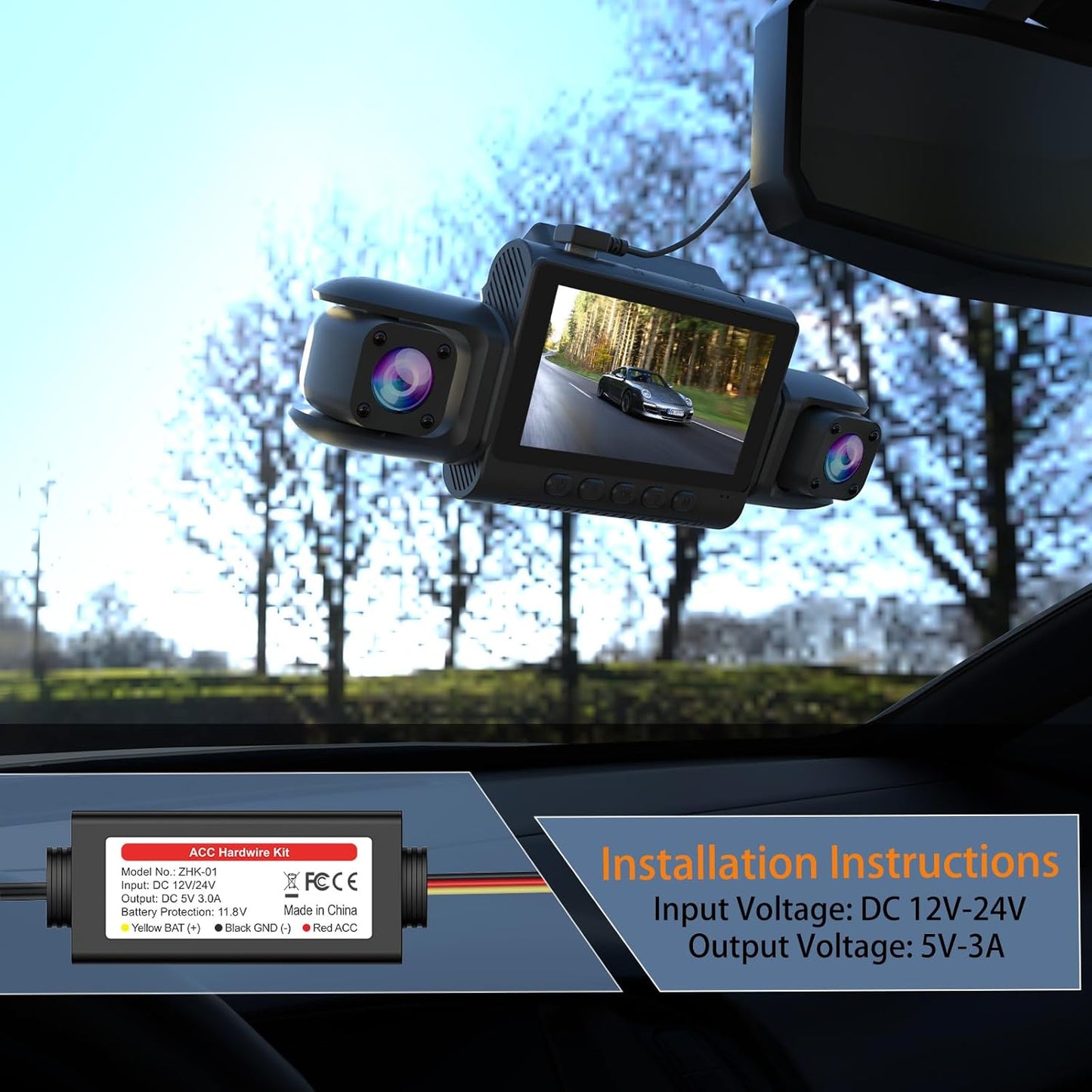 ZMOPO Hardwire Kit for D435 Dash Cam